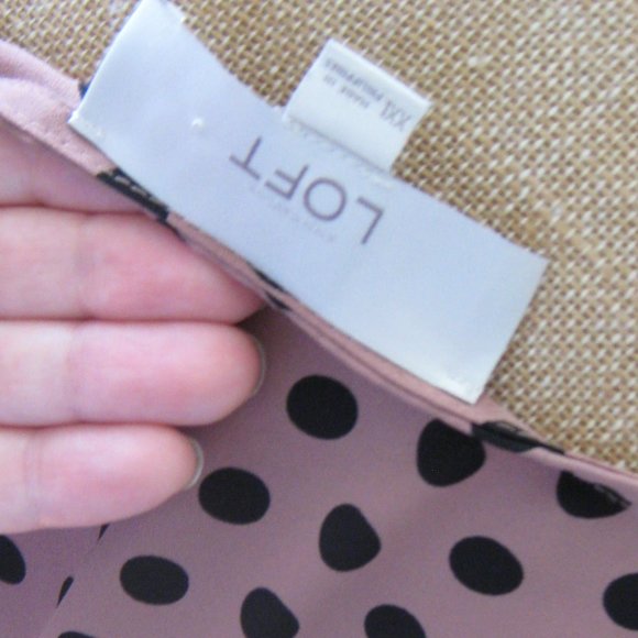 LOFT Polka Dot Blouse with Lace - Picture 4 of 4